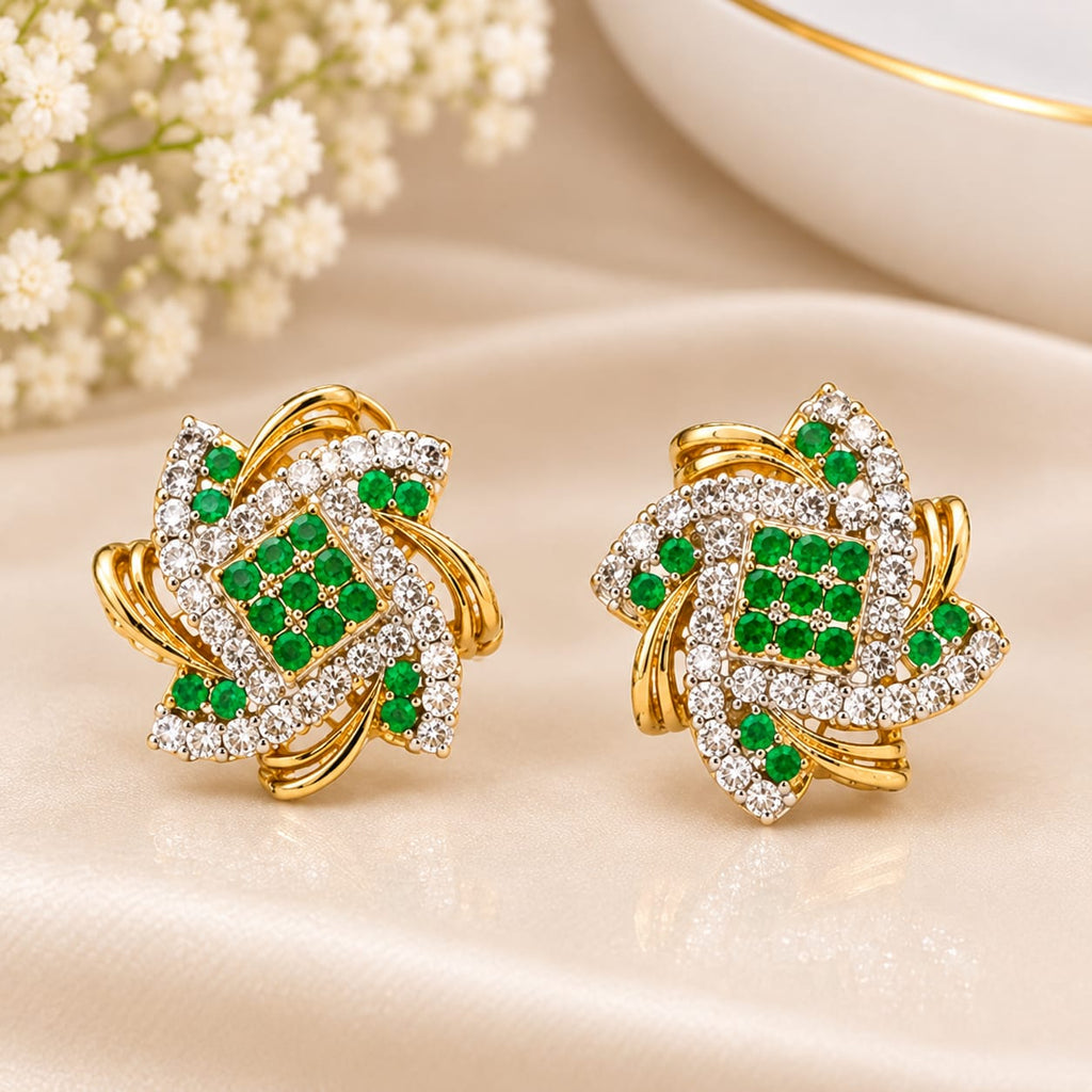 Emerald Crystal Gold-Tone Statement Earrings