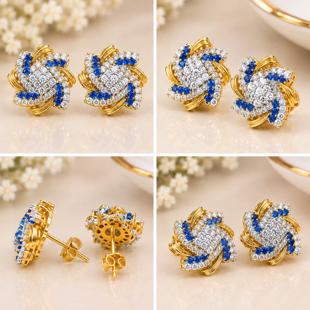 Sapphire Crystal Gold-Tone Statement Earrings