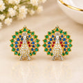 Emerald Peacock Statement Earrings